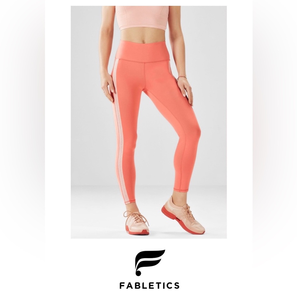 Fabletics Magnolia Coral High Waisted 7/8 Power Hold Leggings, NWT